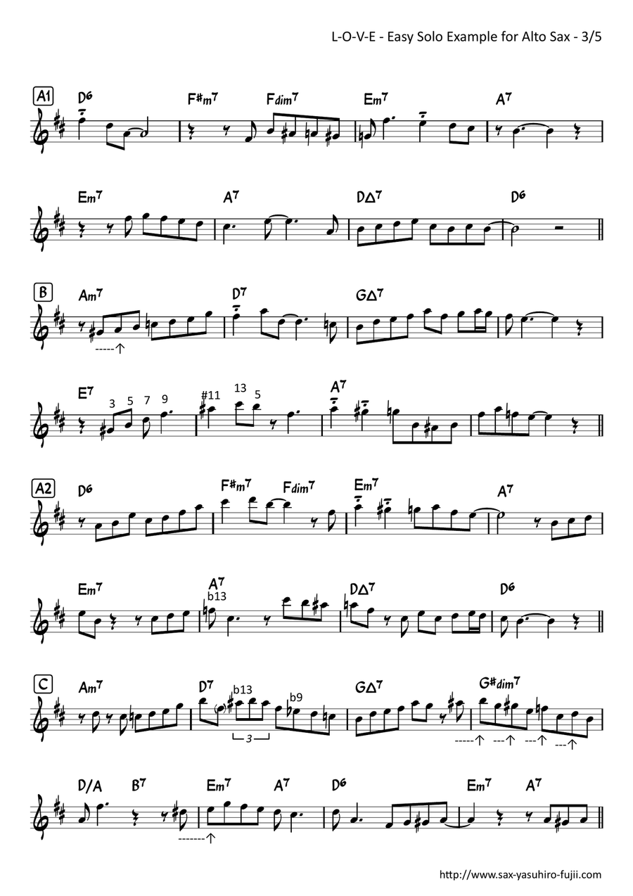 L-o-v-e Alto Saxophone scores gallery preview page 3