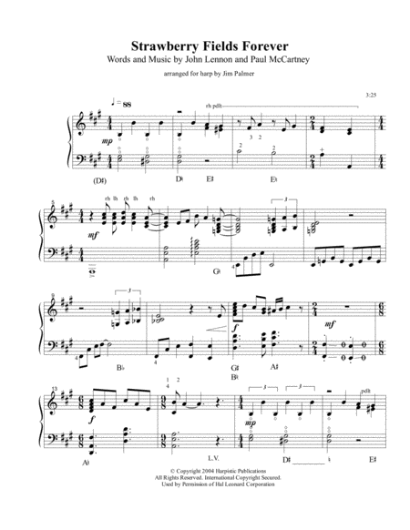 Strawberry Fields Forever by The Beatles Harp - Digital Sheet Music