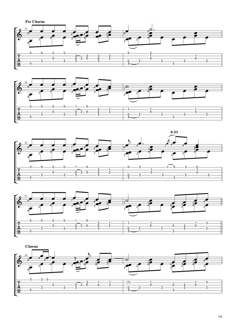 Happier Guitar Tablature scores gallery preview page 3