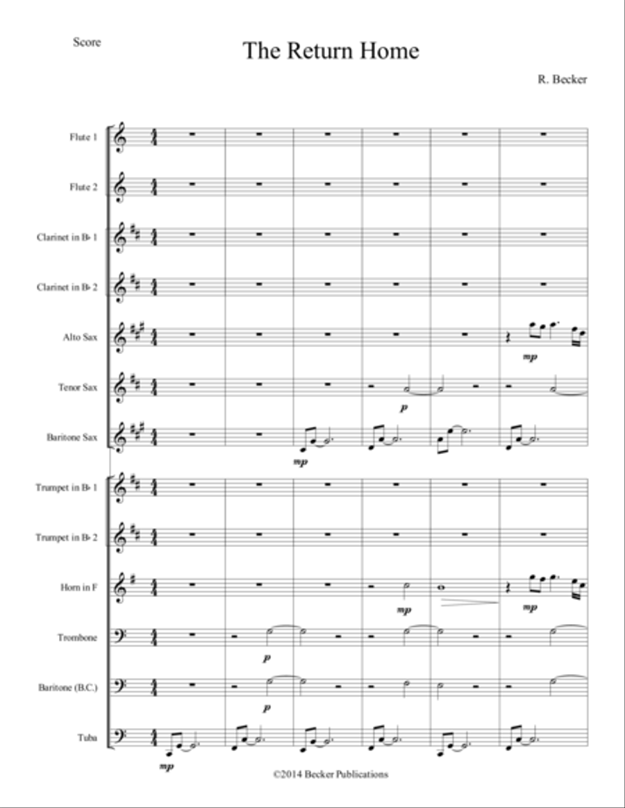 The Return Home The Return Home Concert Band scores gallery preview page 1