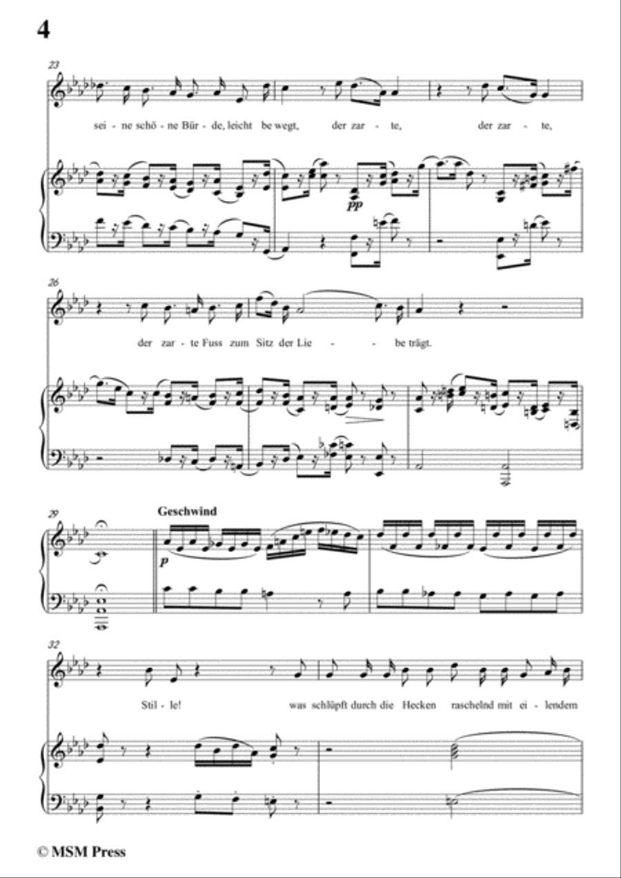 Schubert-Die Erwartung,Op.116,in A flat Major,for Voice&Piano Voice scores gallery preview page 6