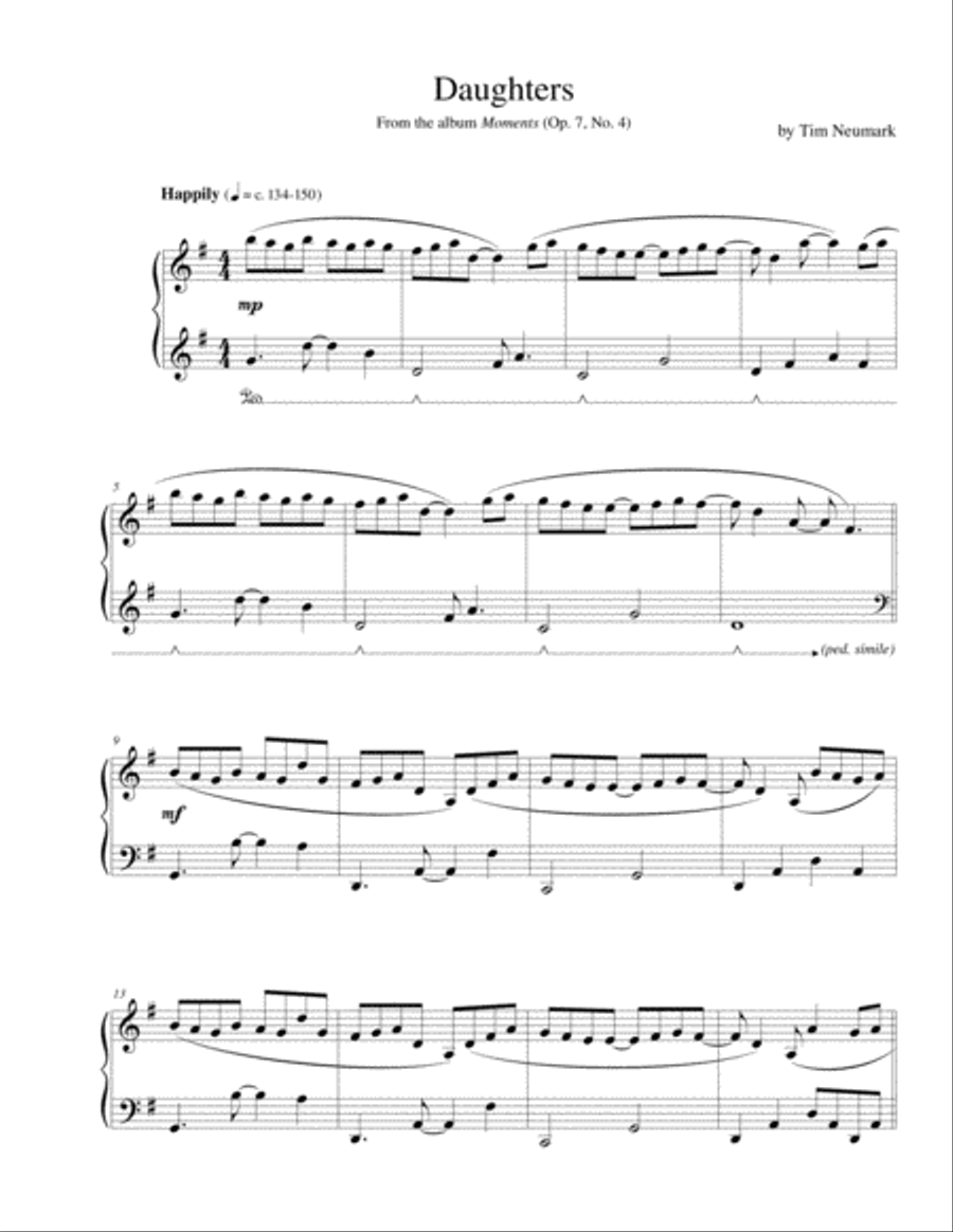 Daughters Piano Solo scores gallery preview page 1