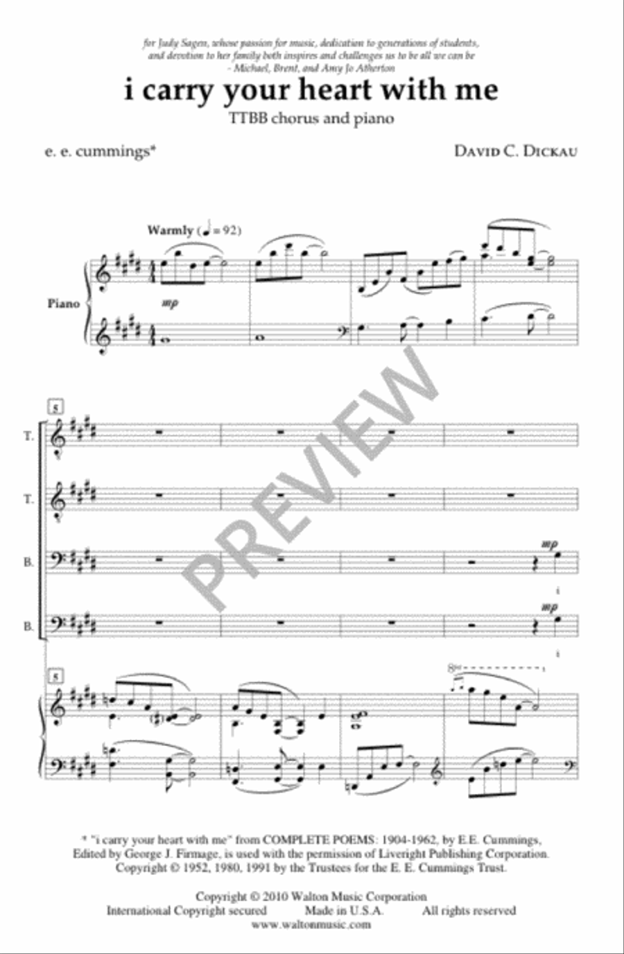 i carry your heart with me (TTBB) TTBB scores gallery preview page 2