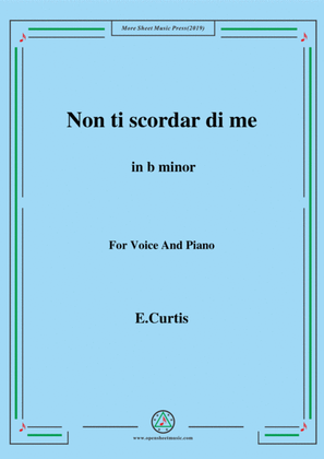 Book cover for De Curtis-Non ti scordar di me in b minor