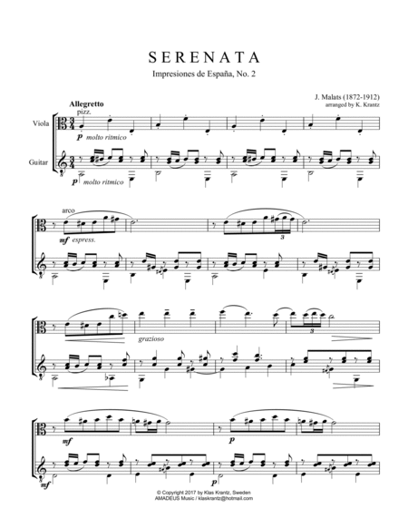Serenata espanola for viola and guitar image number null