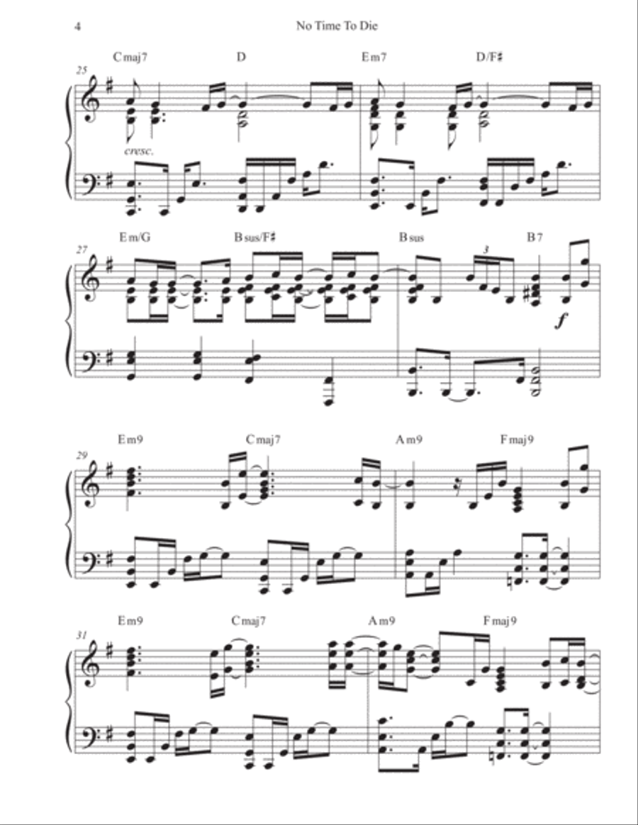 No Time To Die Piano Solo scores gallery preview page 4