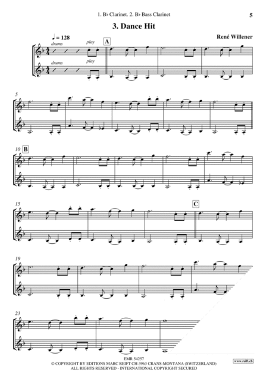 Happy Birthday Bass Clarinet scores gallery preview page 5