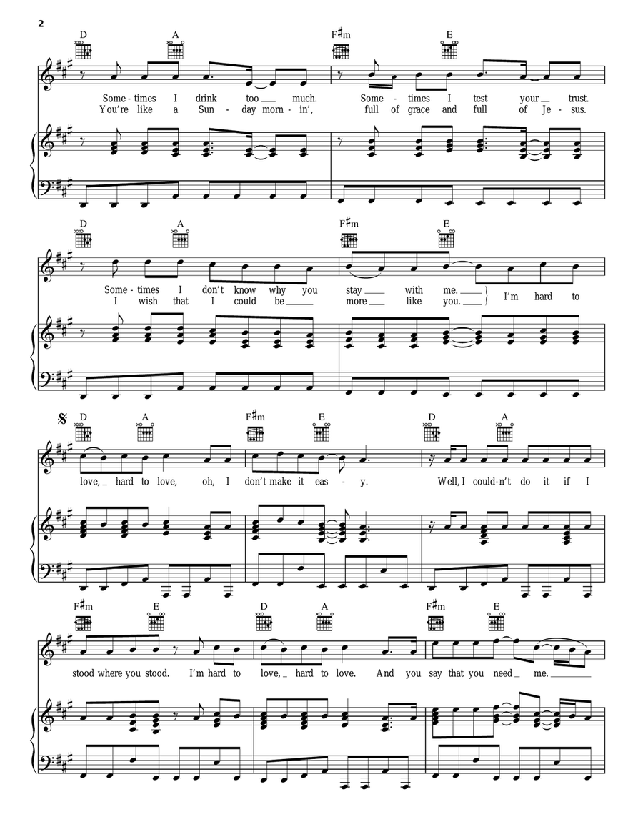 Hard To Love Hard To Love Acoustic Guitar scores gallery preview page 2