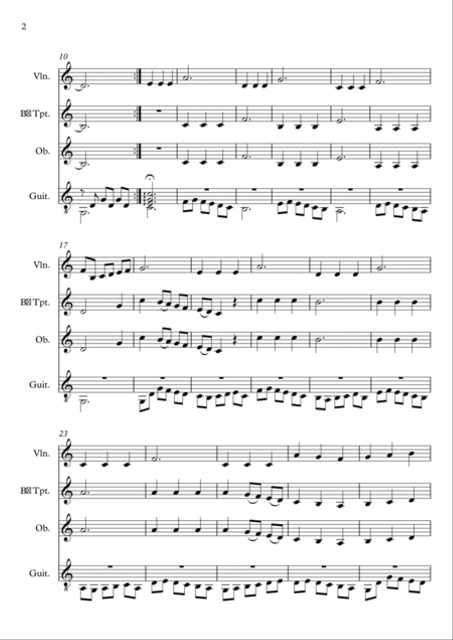 Guitar Trio I mov Moderato Small Ensemble scores gallery preview page 2