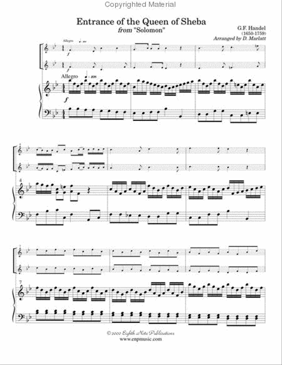 Entrance of the Queen of Sheba Clarinet Duet scores gallery preview page 2