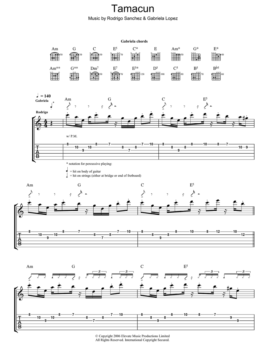 Tamacun Acoustic Guitar scores gallery preview page 1