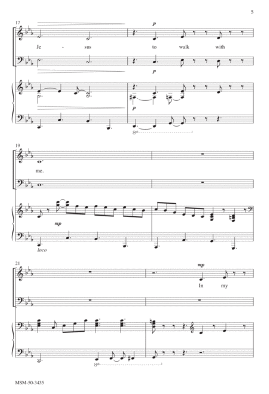 I Want Jesus to Walk with Me 3-Part scores gallery preview page 5