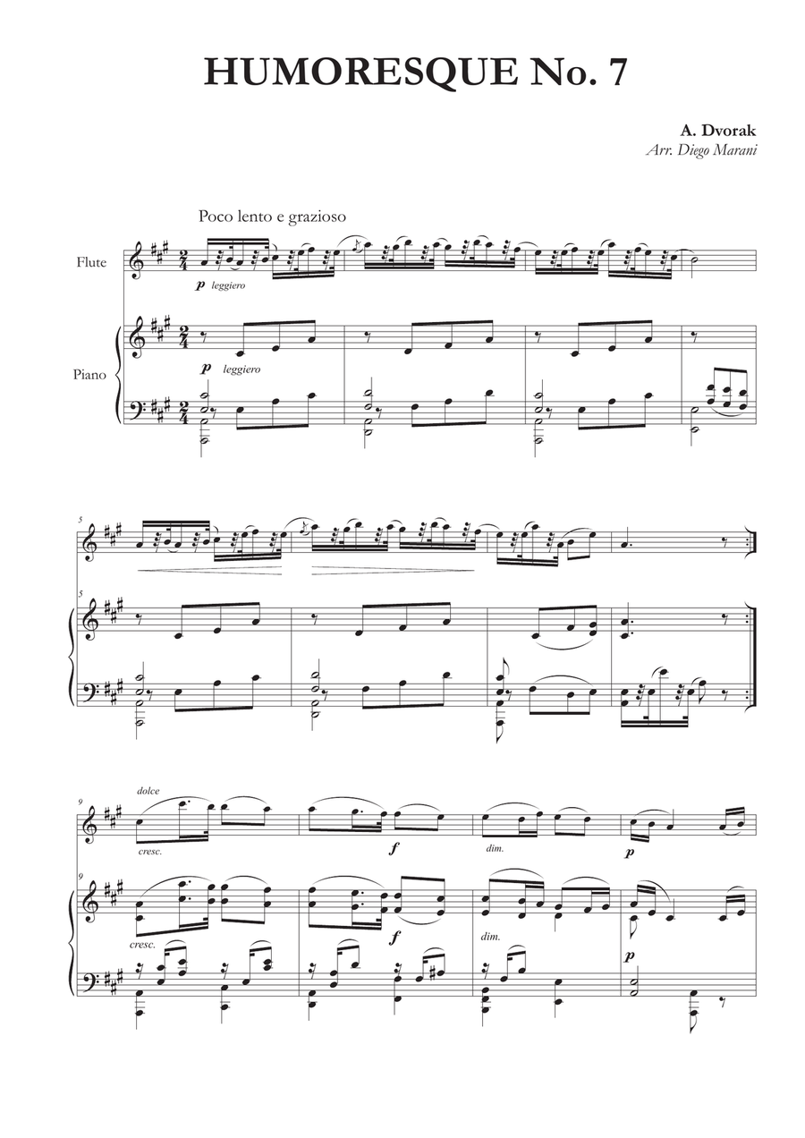 Humoresque No. 7 for Flute and Piano Flute Solo scores gallery preview page 2