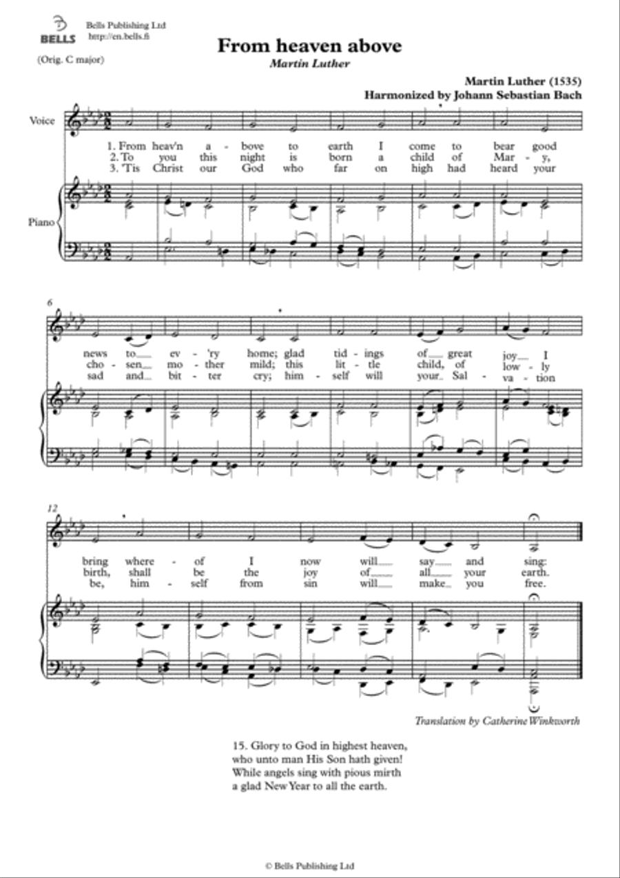 From heaven above (Solo song) (A-flat Major) Voice Solo scores gallery preview page 1