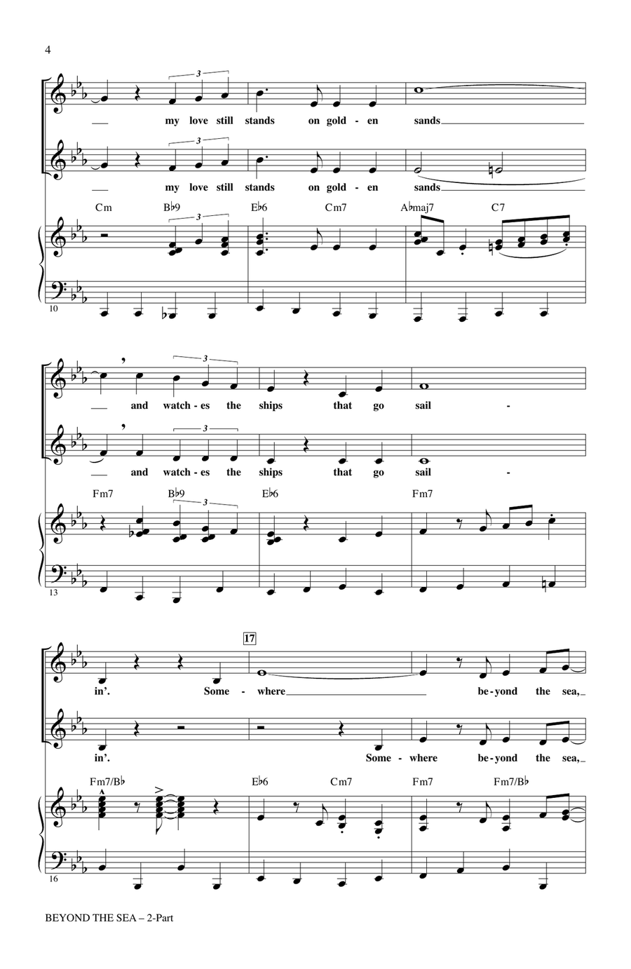 Beyond The Sea (arr. Audrey Snyder) 2-Part scores gallery preview page 2