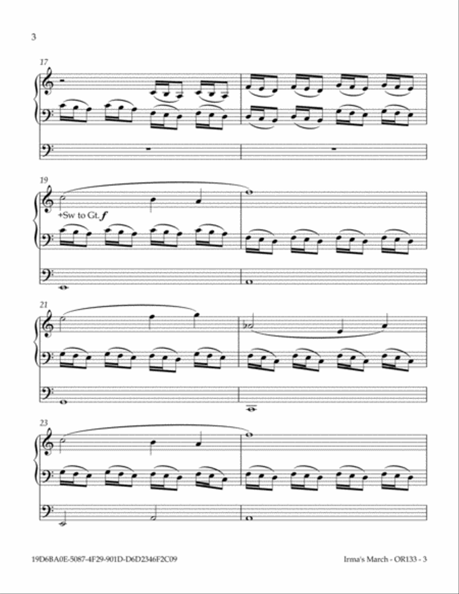 Irma's March Organ Solo scores gallery preview page 4