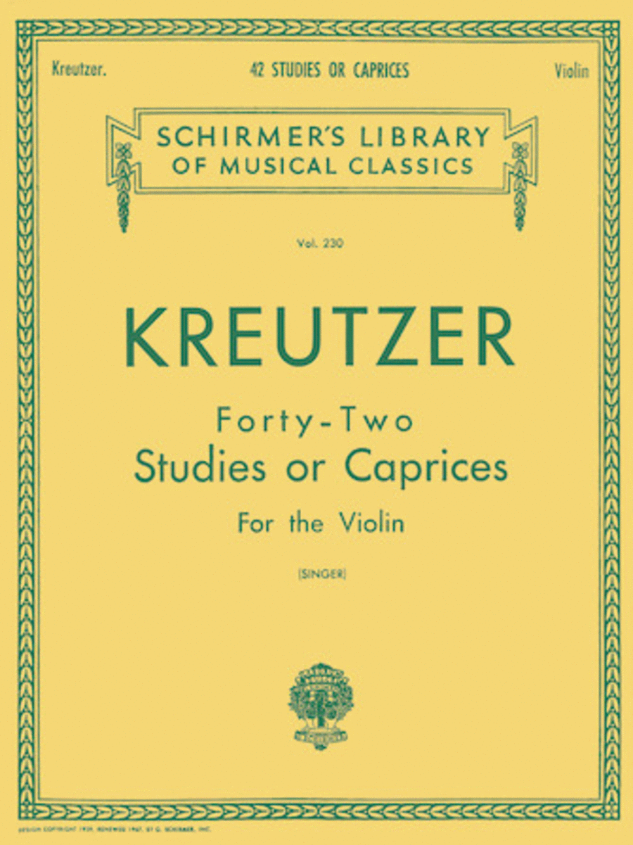 Rodolphe Kreutzer: 42 Studies Or Caprices - Violin