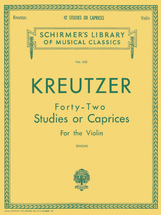 Book cover for Kreutzer – 42 Studies or Caprices