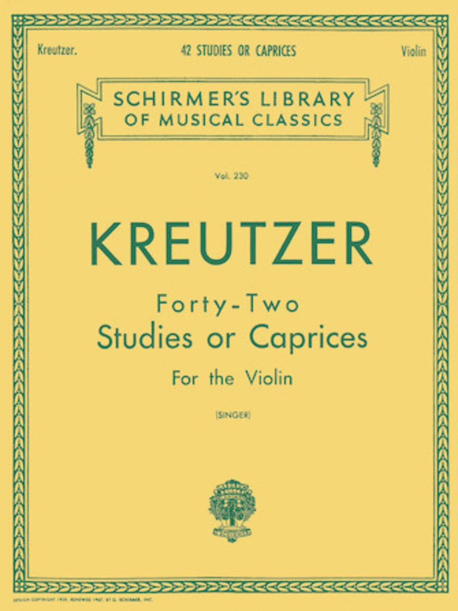 Book cover for Kreutzer – 42 Studies or Caprices