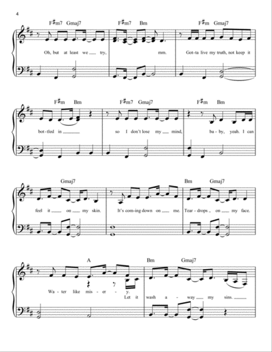 Rain On Me Rain On Me Easy Piano scores gallery preview page 4