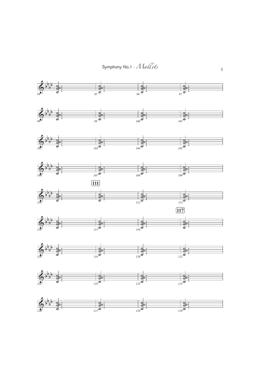Symphony No. 1 (2nd Mallets) Percussion scores gallery preview page 3