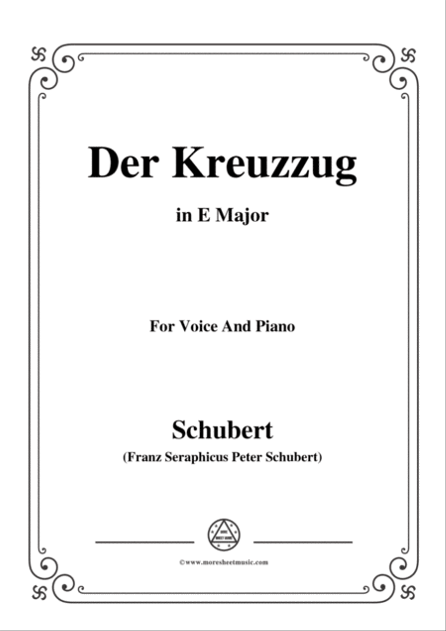 Schubert-Der Kreuzzug,in E Major,D.932,for Voice and Piano Voice Solo scores gallery preview page 1