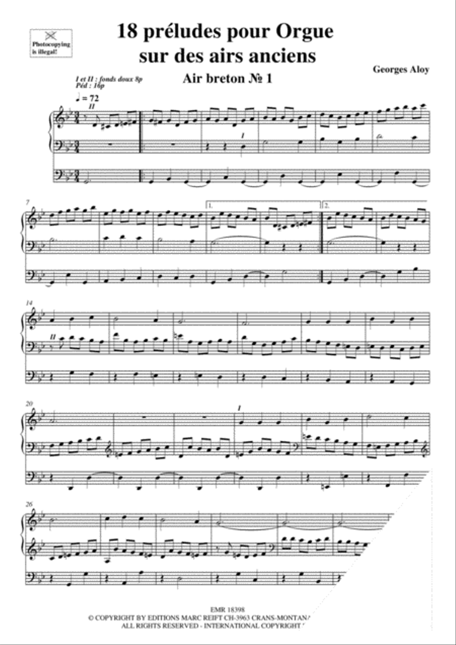 18 Preludes sur des airs anciens Organ scores gallery preview page 4