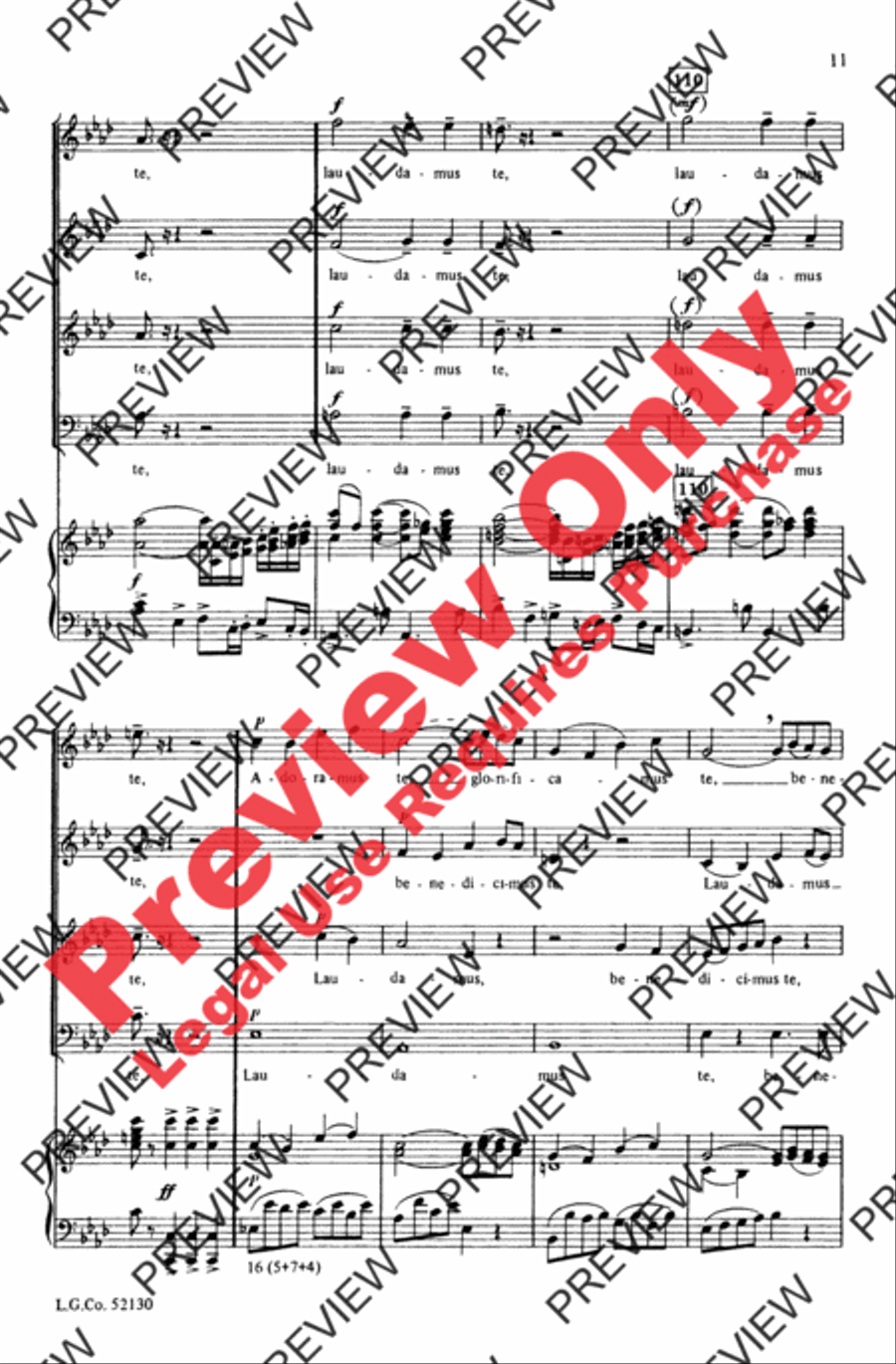 Gloria (from Messa di Gloria) 4-Part scores gallery preview page 12