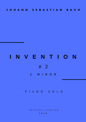 Book cover for Invention No.2 in C Minor - Piano Solo (Original Version)