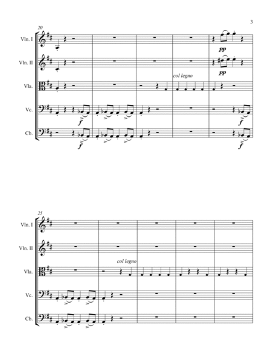 Il Signor Bruschino Overture Themes String Orchestra scores gallery preview page 3