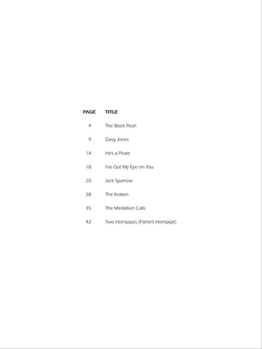 Pirates of the Caribbean Piano, Vocal, Guitar scores gallery preview page 2