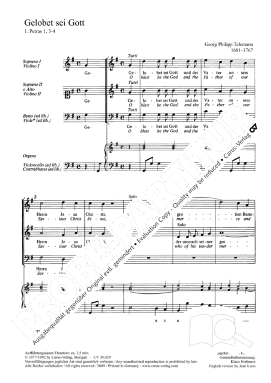 O blest be the Lord SA scores gallery preview page 3