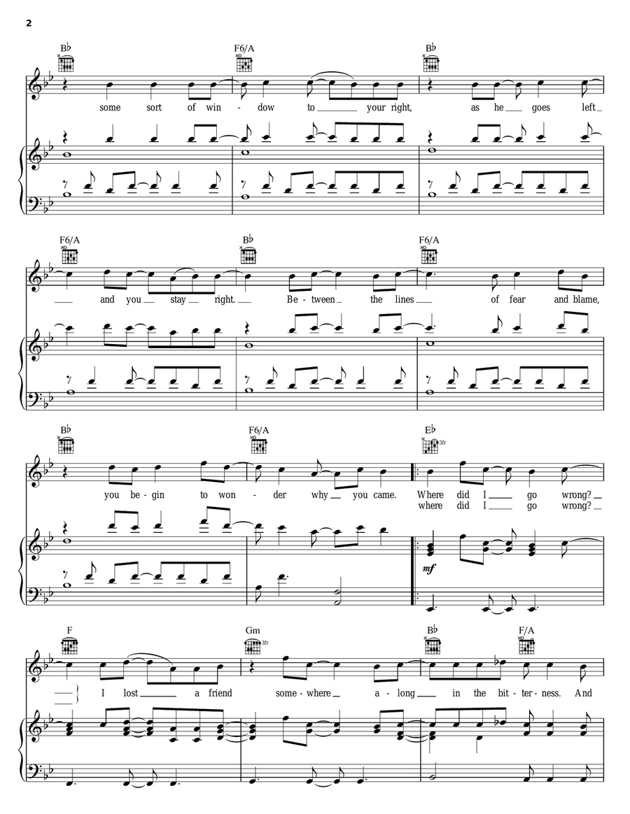 How To Save A Life Piano, Vocal, Guitar scores gallery preview page 2