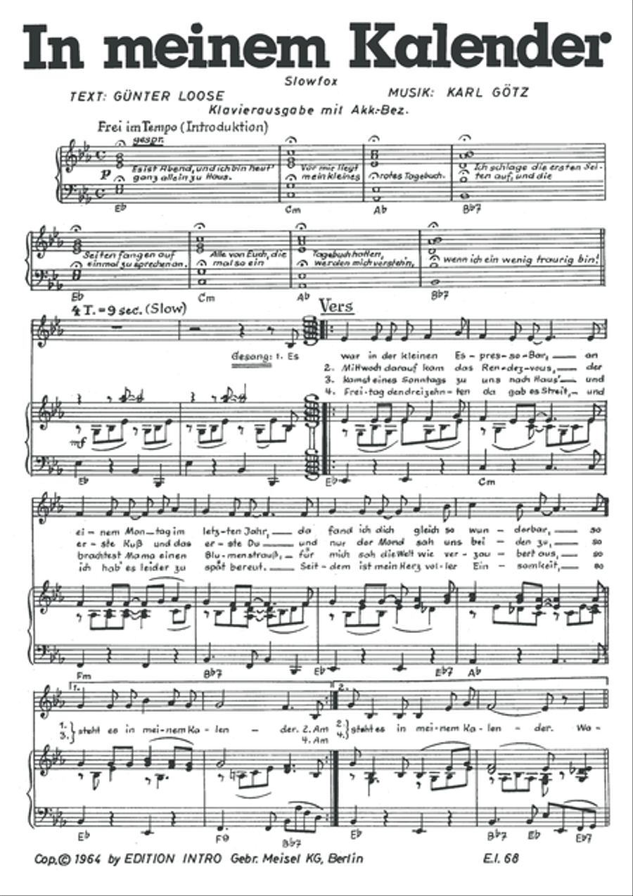 In meinem Kalender Piano, Vocal scores gallery preview page 3