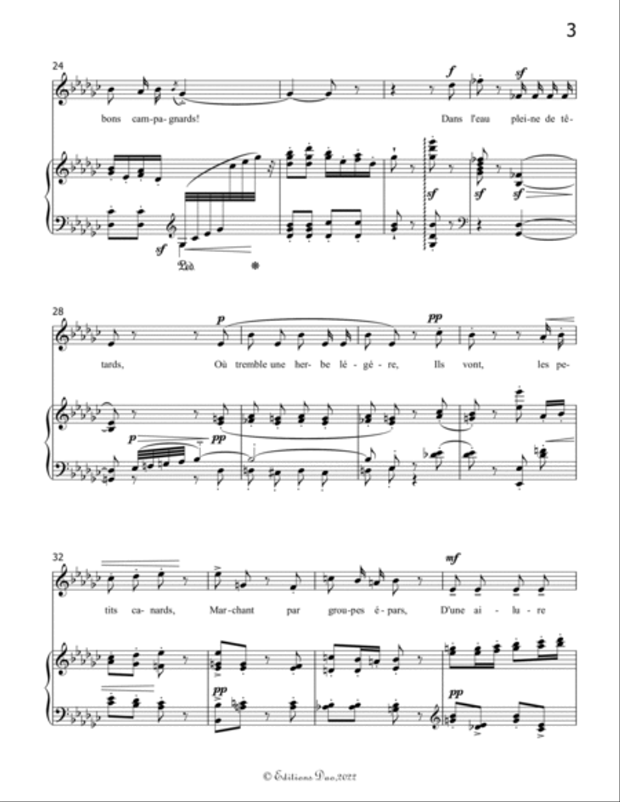 Villanelle des petits canards, by Chabrier, in G flat Major Voice scores gallery preview page 5