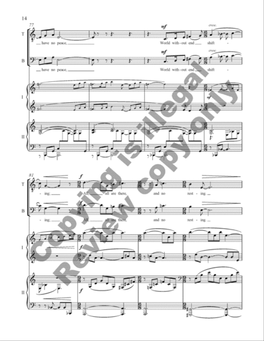 American Triptych: III. Mariner's Carol (Choral Score) 4-Part scores gallery preview page 14