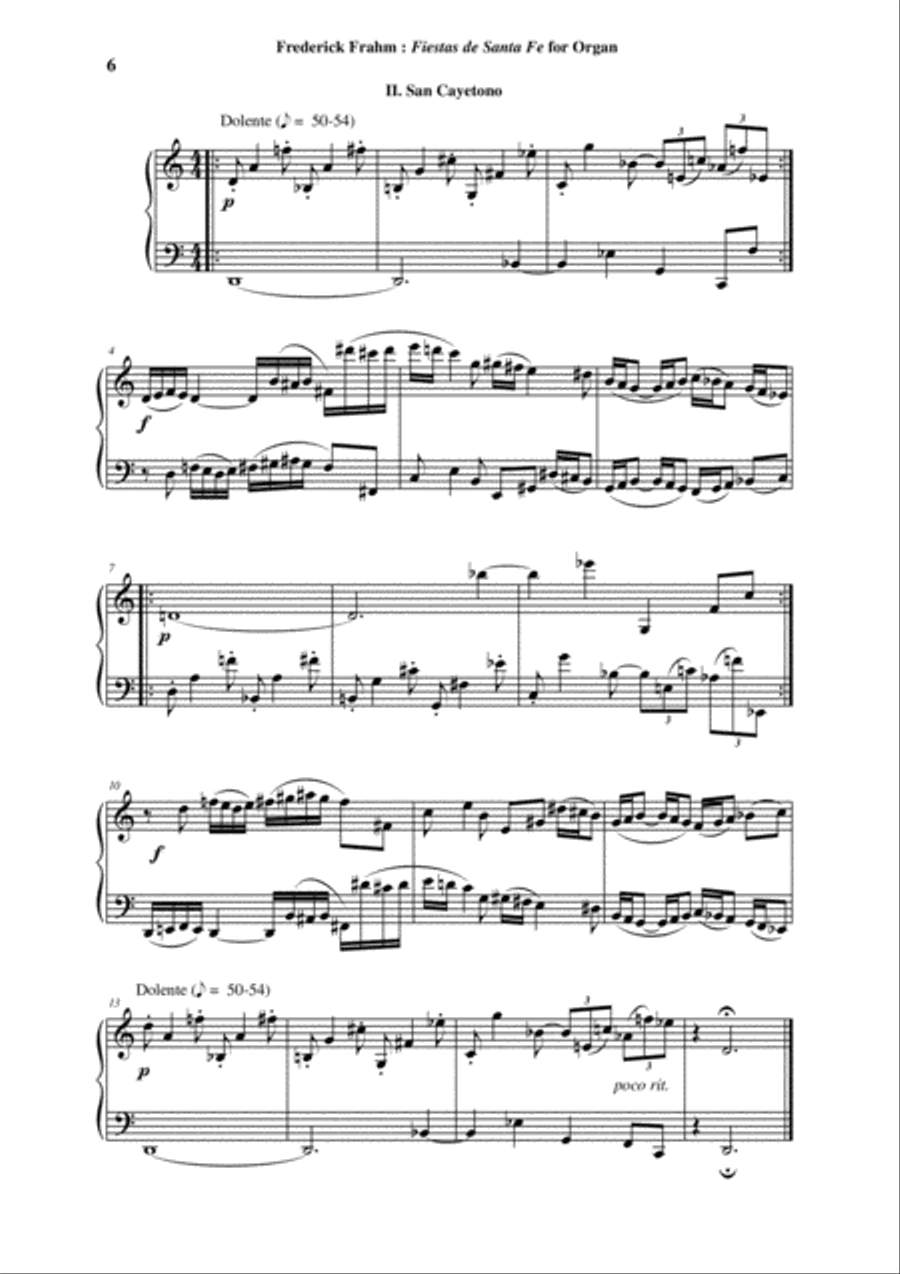 Frederick Frahm: Fiestas de Santa Fe for organ (manuals only) or piano or harpsichord Harpsichord scores gallery preview page 6