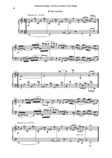 Frederick Frahm: Fiestas de Santa Fe for organ (manuals only) or piano or harpsichord