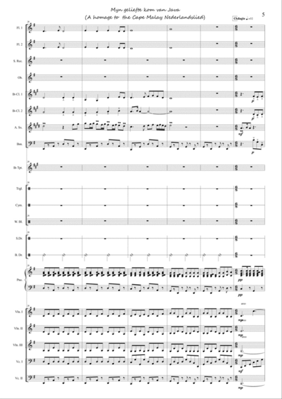 Suite, Sweet Cape Town - 5 Nederlandslied Myn geliefte kom van Java Concert Band scores gallery preview page 5