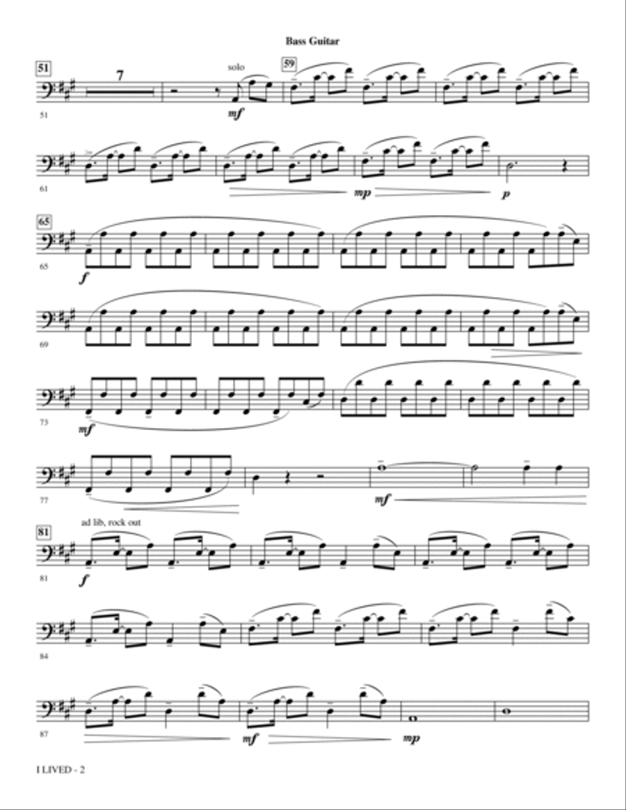 I Lived - Bass Choir scores gallery preview page 2