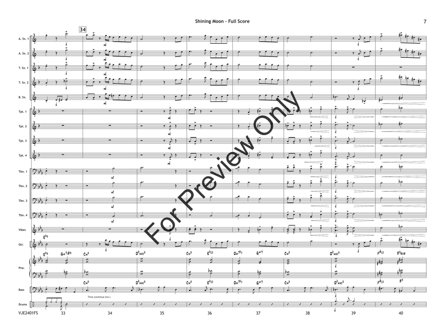 Shining Moon (Score) Shining Moon (Score) Jazz Ensemble scores gallery preview page 8
