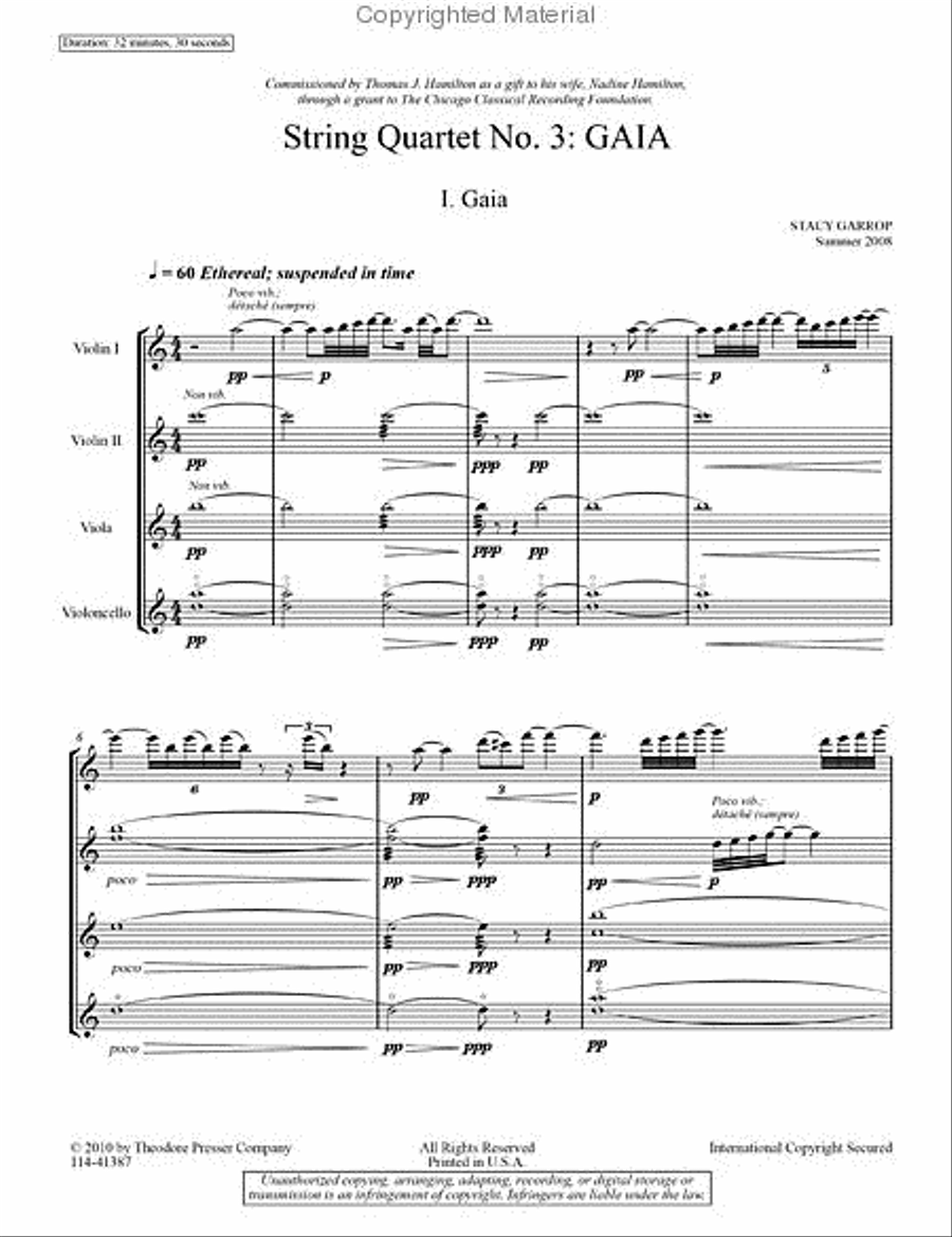 String Quartet No. 3: GAIA String Quartet scores gallery preview page 2
