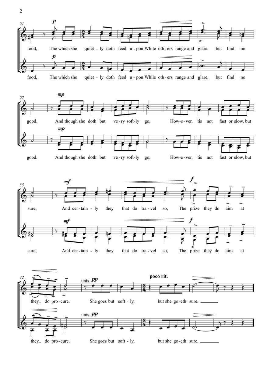The Snail and The Hen, for SSAA choir unaccompanied SSAA scores gallery preview page 2