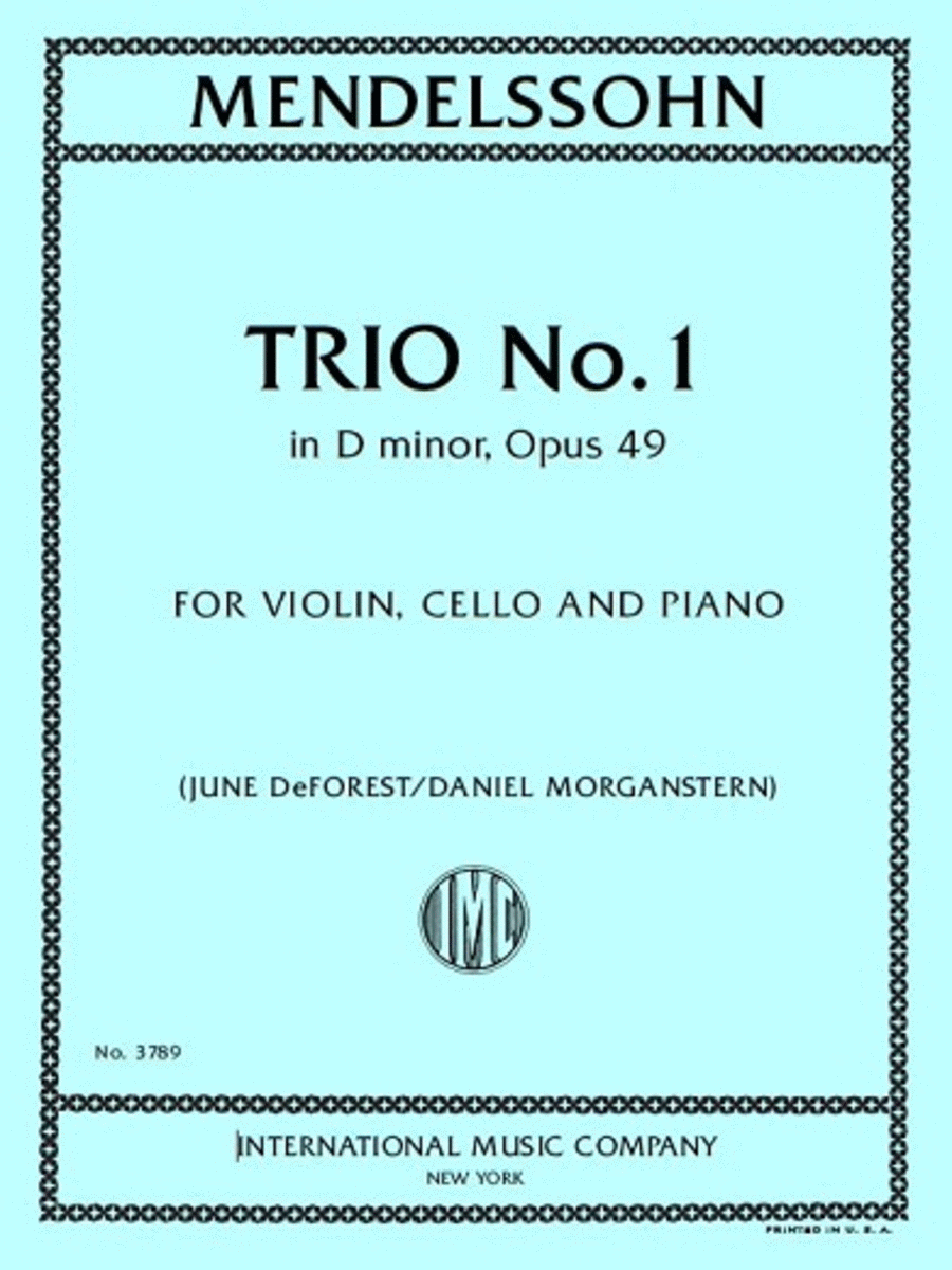 Trio No. 1 in D minor, Opus 49 Piano Trio scores gallery preview page 1