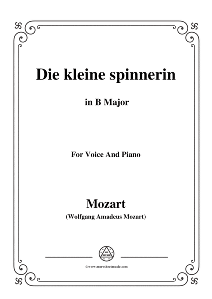 Mozart-Die kleine spinnerin,in B Major,for Voice and Piano image number null