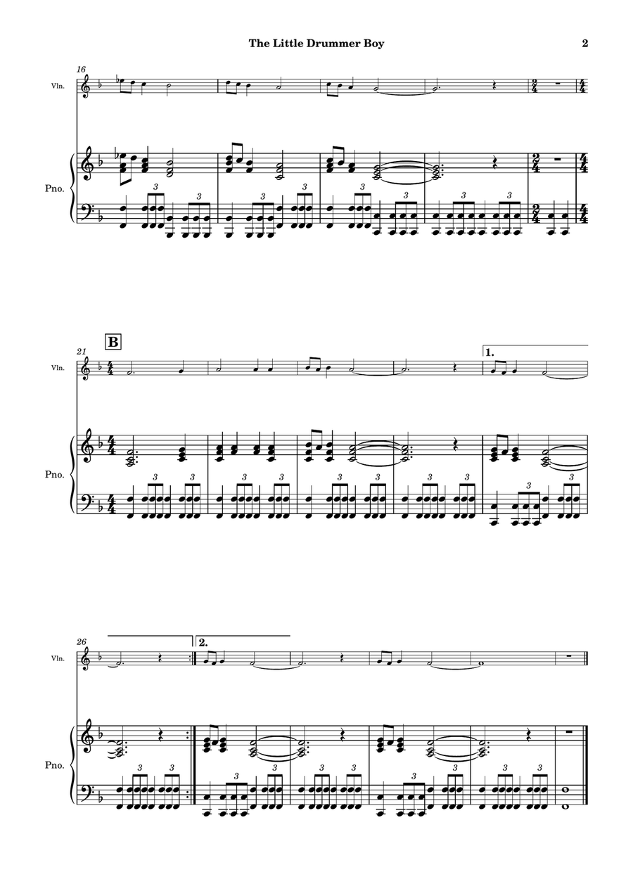 The Little Drummer Boy Violin Solo scores gallery preview page 3