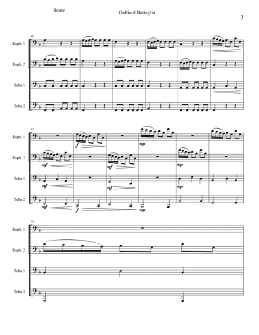 Galliard Battaglia Brass Ensemble scores gallery preview page 3