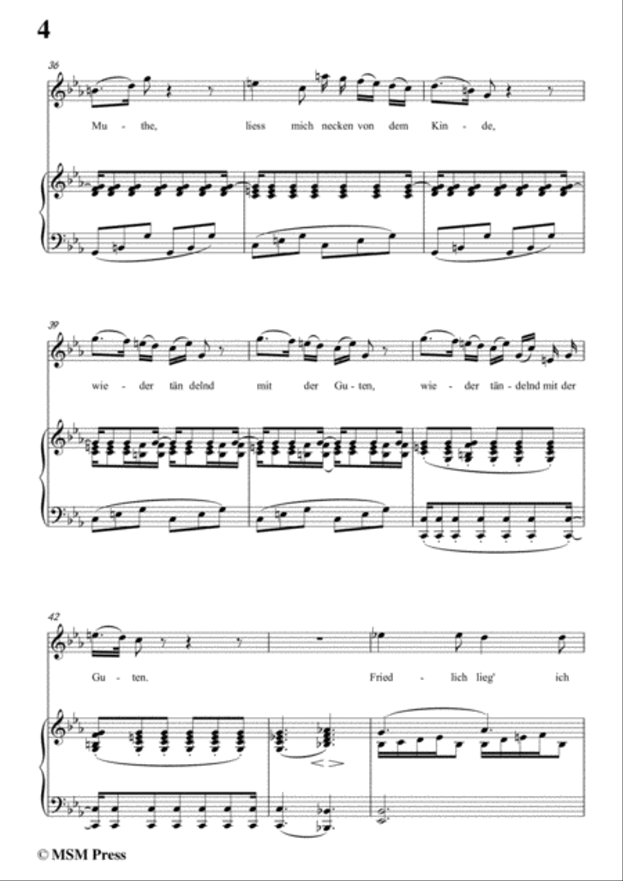 Schubert-Der Schiffer,in E flat Major,for Voice&Piano Voice scores gallery preview page 6