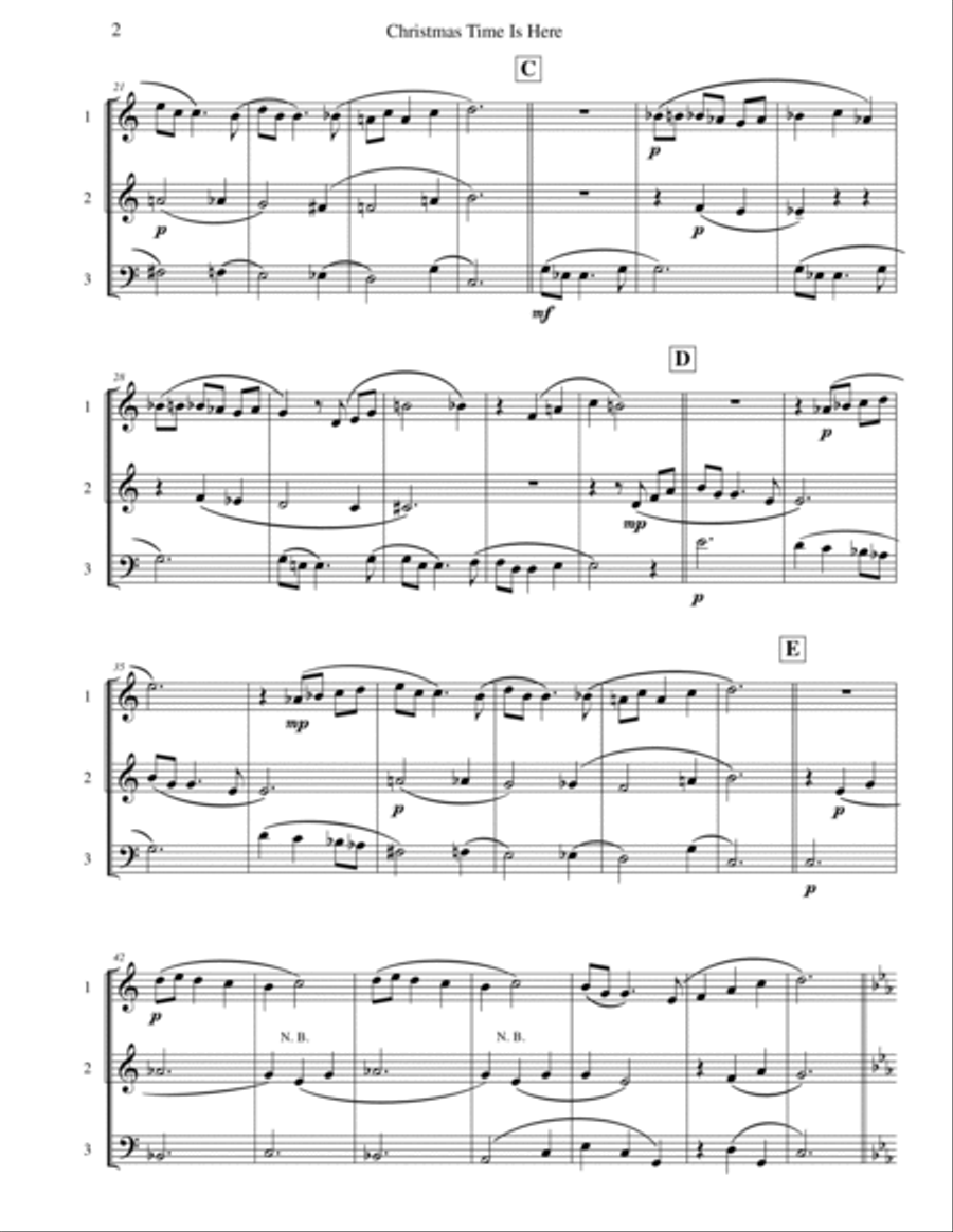 Christmas Time Is Here Brass Trio scores gallery preview page 3