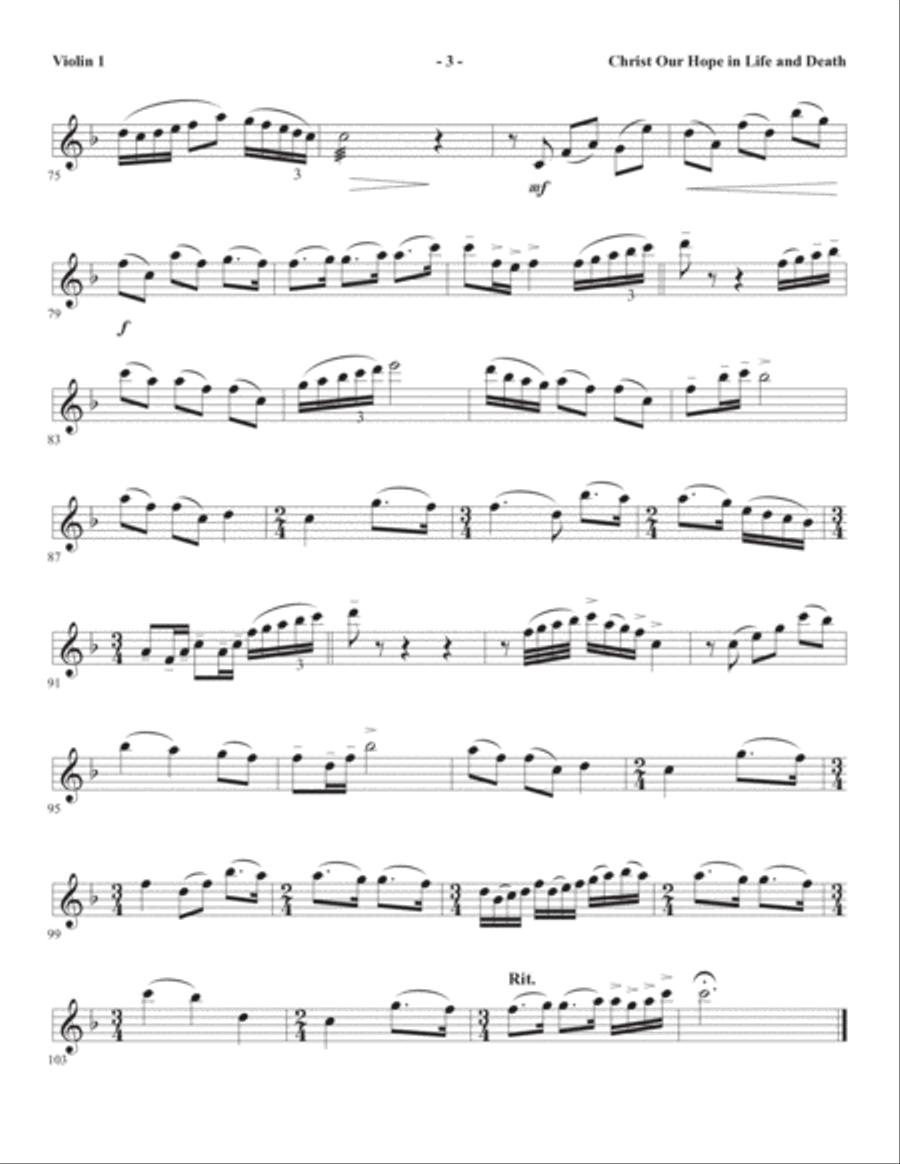 Christ Our Hope In Life And Death (arr. David Angerman) - Violin 1 Choir scores gallery preview page 3